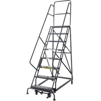 Heavy Duty Rolling Ladder, 8 Steps, 24" Step Width, 80" Platform Height, Steel Southpoint Industrial Supply