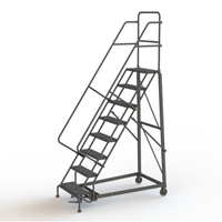 Heavy Duty Rolling Ladder, 8 Steps, 24" Step Width, 80" Platform Height, Steel Southpoint Industrial Supply