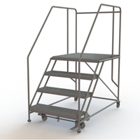 Mobile Work Platform, Steel, 4 Steps, 40" H, 36" D, 36" Step, Serrated VC598 | Southpoint Industrial Supply