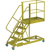 Cantilever Rolling Ladder, Supported, 5 Steps, 40" Platform Depth, 50" Platform Height Southpoint Industrial Supply