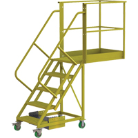 Cantilever Rolling Ladder, Unsupported, 5 Steps, 40" Platform Depth, 50" Platform Height Southpoint Industrial Supply