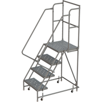 Escabeaux roulants &agrave; dessus profond, 4 marches, Largeur de la marche 16", Hauteur de la plateforme 40", Acier Southpoint Industrial Supply