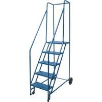 Rolling Step Ladder, 5 Steps, 18" Step Width, 46" Platform Height, Steel Southpoint Industrial Supply