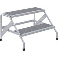 Aluminum Step Stand, 2 Step(s), 32-13/16" W x 24-9/16" L x 20" H, 500 lbs. Capacity VD458 | Southpoint Industrial Supply