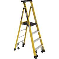 Heavy-Duty Rolling Podium Ladder, 3 Steps, 27-3/5" Step Width, 48" Platform Height, Fibreglass VD476 | Southpoint Industrial Supply