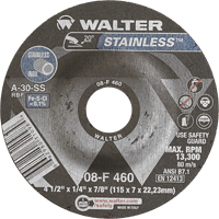 Meules &agrave; moyeu d&eacute;port&eacute; en acier inoxydable, 4-1/2" x 1/4", Arbre 7/8", Type 27 Southpoint Industrial Supply