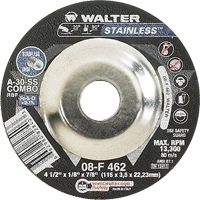 Depressed Centre Grinding Wheels - Stainless Type 27, 4-1/2" x 1/8", 7/8" Arbor, Type 27 Southpoint Industrial Supply
