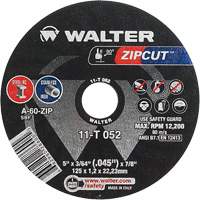 Zipcut Cut-Off Wheel, 5" x 3/64", 7/8" Arbor, Type 1, Aluminum Oxide, 12200 RPM Southpoint Industrial Supply