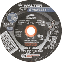 Depressed Centre Grinding Wheels - Stainless Type 27, 4-1/2" x 1/4", 5/8"-11 Arbor, Type 27S Southpoint Industrial Supply