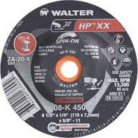 Double-X Depressed Centre Grinding Wheel, 4-1/2" x 1/4", 5/8"-11 Arbor, Type 27S Southpoint Industrial Supply