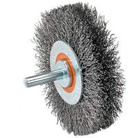 Mounted Crimped Wire Wheel, 4" Dia., 0.0118" Fill VV751 | Southpoint Industrial Supply