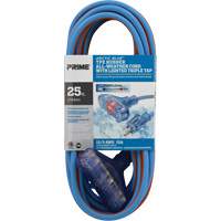 Cordons rallonges en caoutchouc TPE Arctic Blue, Toutes saisons, SJEOW, AWG 12/3, 15 A, 3 prise(s), 25' Southpoint Industrial Supply