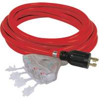 Generator Extension Cord with Quad Tap, STW, 10 AWG, 20 A, 4 Outlet(s), 25' XE668 | Southpoint Industrial Supply