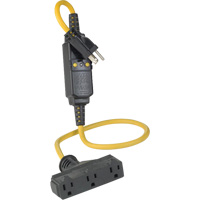 Triple-Tap Inline GCFI Extension Cord & Connector, 120 V, 15 Amps, 3' Cord XI231 | Southpoint Industrial Supply