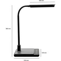 Goose Neck Desk Lamp with USB Charger, 8 W, LED, 15" Neck, Black XI752 | Southpoint Industrial Supply