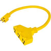 Extension Power Adapter, Outdoor, STOW, 12/3 AWG, 15 A, 3 Outlet(s), 2' Southpoint Industrial Supply