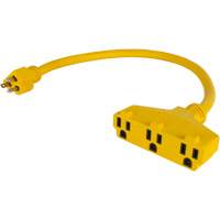 Extension Power Adapter, Outdoor, STOW, 12/3 AWG, 15 A, 3 Outlet(s), 2' Southpoint Industrial Supply