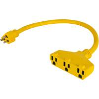 Extension Power Adapter, Outdoor, STOW, 12/3 AWG, 15 A, 3 Outlet(s), 2' Southpoint Industrial Supply