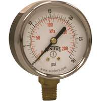 Economy Pressure Gauge, 2-1/2" , 0 - 30 psi, Bottom Mount, Analogue YB880 | Southpoint Industrial Supply