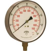Contractor Pressure Gauge, 4-1/2" , 0 - 160 psi, Bottom Mount, Analogue YB901 | Southpoint Industrial Supply