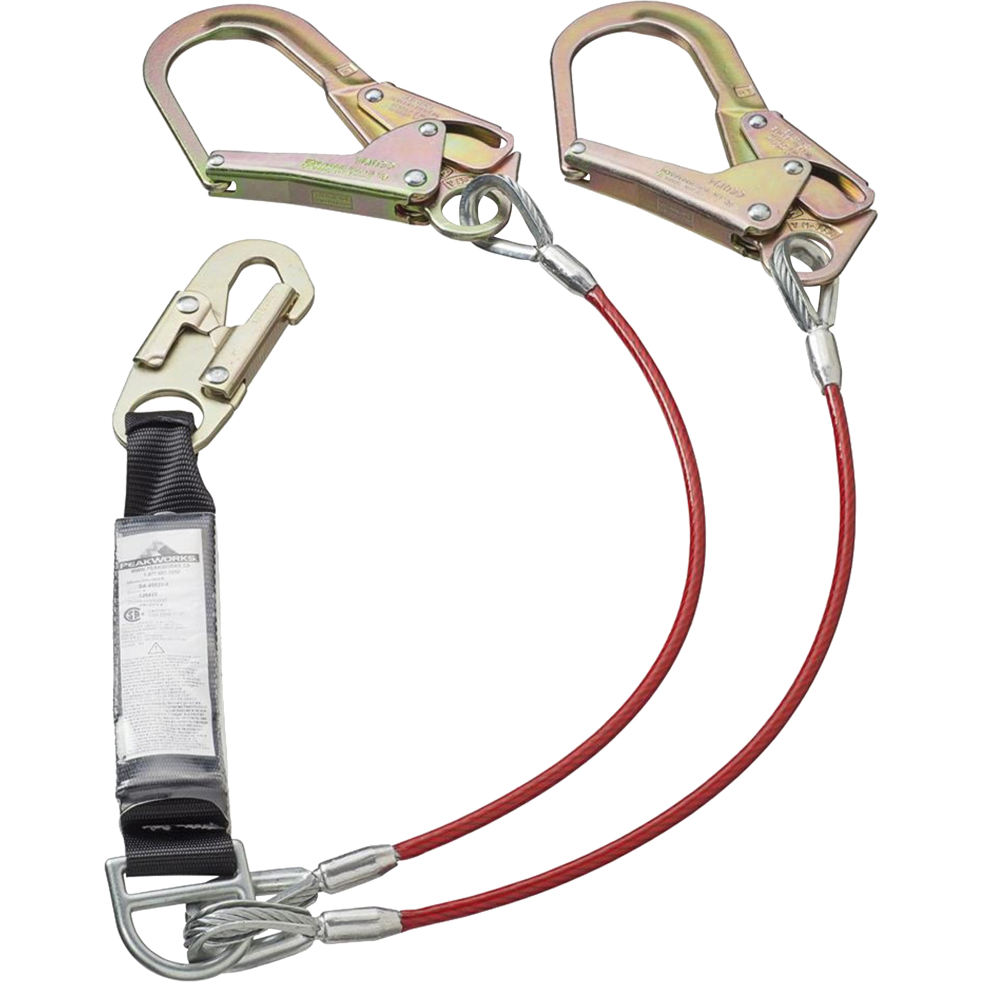 【Drop】 Peakworks SA-55522-4 PVC-Coated Shock Absorbing Lanyard, 4